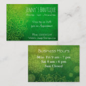 Green Mandala Classy Business Card Terminkarte (Vorne/Hinten)