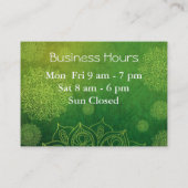 Green Mandala Classy Business Card Terminkarte (Rückseite)