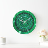 Green Mandala Clock Große Wanduhr (Zuhause)