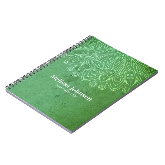 Green Mandala Custom Notizblock (Linke Seite)