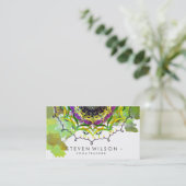 Green Mandala Damask Yoga Medizin Holistisch Visitenkarte (Stehend Vorderseite)