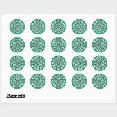 Green Mandala (Design 2) Stickers (Blatt)