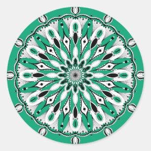 Green Mandala (Design 2) Stickers