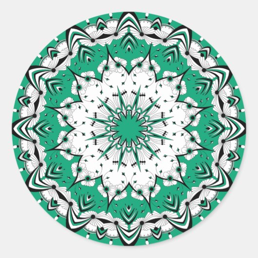 Green Mandala (Design 3) Stickers (Vorderseite)