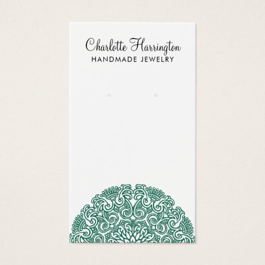 Green Mandala Earring Juwelier Display Card (Vorderseite)