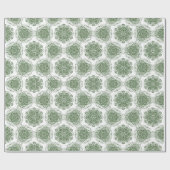 Green Mandala Floral Geschenkpapier (Flach)