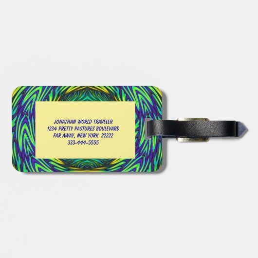 Green Mandala Gepäckanhänger (Rückseite horizontal)