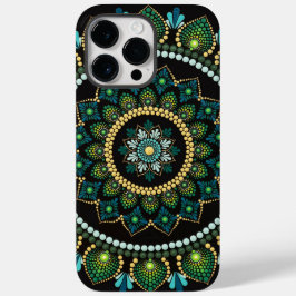 Green Mandala | handbemalt | Heilige Geometrie Case-Mate iPhone 14 Pro Max Hülle