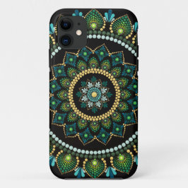 Green Mandala | handbemalt | Heilige Geometrie Case-Mate iPhone Hülle