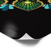 Green Mandala | handbemalt | Heilige Geometrie Poster (Ecke)