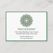Green Mandala Lotus Meditation Holistischer Yoga Visitenkarte (Rückseite)