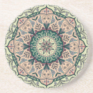 Green Mandala Sandstone Untersetzer