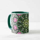 Green Mandala Tasse Rose (Vorderseite Links)