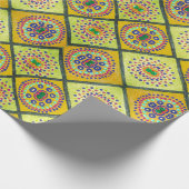 Green Mandala Tiles - Umschlagpapier Geschenkpapier (Ecke)