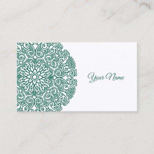 Green Mandala Universe Symbol Business Card Visitenkarte (Vorderseite)