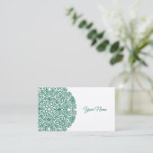 Green Mandala Universe Symbol Business Card Visitenkarte (Stehend Vorderseite)