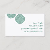 Green Mandala Universe Symbol Business Card Visitenkarte (Rückseite)