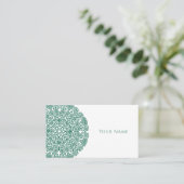 Green Mandala Universe Symbol Business Card Visitenkarte (Stehend Vorderseite)