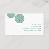 Green Mandala Universe Symbol Business Card Visitenkarte (Rückseite)