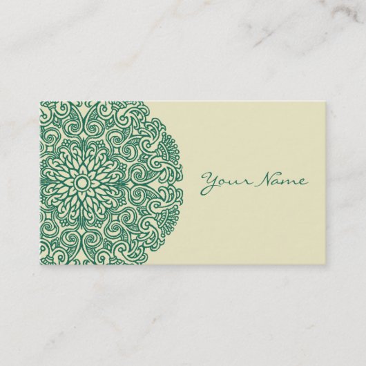 Green Mandala Universe Symbol Visitenkarte (Vorderseite)