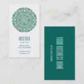 Green Mandala Yoga Fitness Business Cards Visitenkarte (Vorne/Hinten)