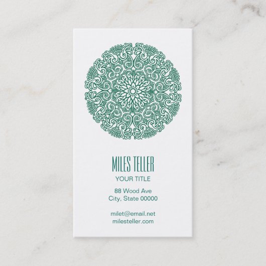 Green Mandala Yoga Fitness Business Cards Visitenkarte (Vorderseite)