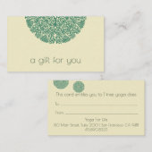 Green Mandala Yoga Instructor Treuekarte (Vorne/Hinten)