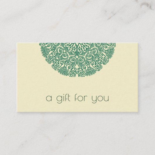 Green Mandala Yoga Instructor Treuekarte (Vorderseite)