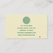 Green Mandala Yoga-Klasse Treuekarte (Rückseite)