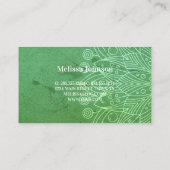 Green Mandala Yoga Meditation Visitenkarte (Rückseite)