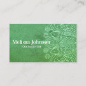 Green Mandala Yoga Meditation Visitenkarte (Vorderseite)