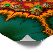 Green Mandelbrot Fraktal Poster (Ecke)