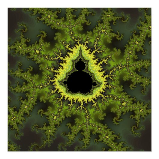 Green Mandelbrot Fraktal Poster (Vorderseite)