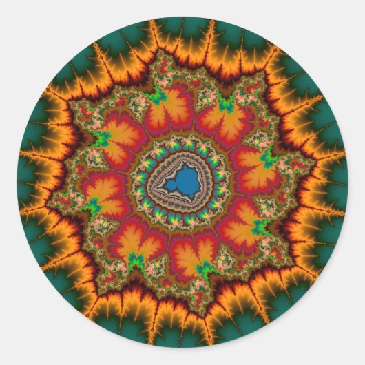 Green Mandelbrot Fraktal Poster Runder Aufkleber (Vorderseite)