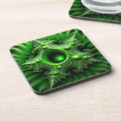 Green Mandelbrot Portal Getränkeuntersetzer (Linke Seite)