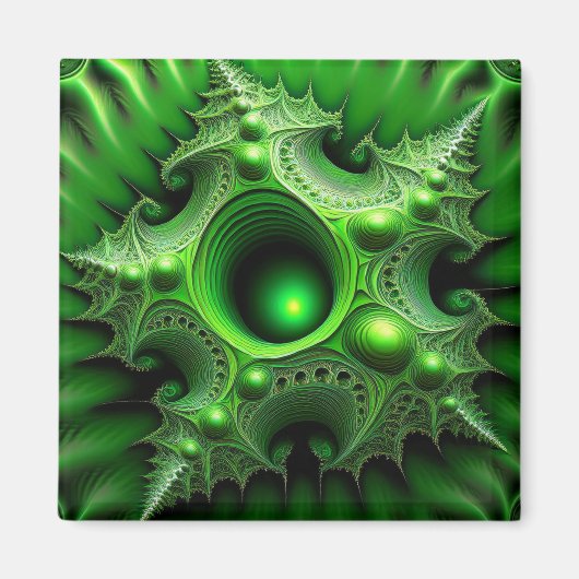 Green Mandelbrot Portal Magnet (Vorne)