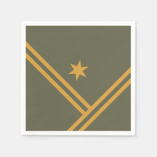 Green Mango Diagonal Stripes Star Moderne Grafik Serviette