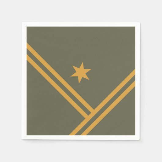 Green Mango Diagonal Stripes Star Moderne Grafik Serviette (Vorderseite)