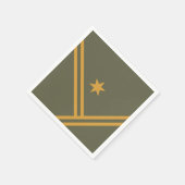 Green Mango Diagonal Stripes Star Moderne Grafik Serviette (Ecke)
