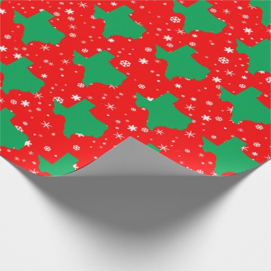 Green Map von Texas Pattern Weihnachten Geschenkpapier (Ecke)