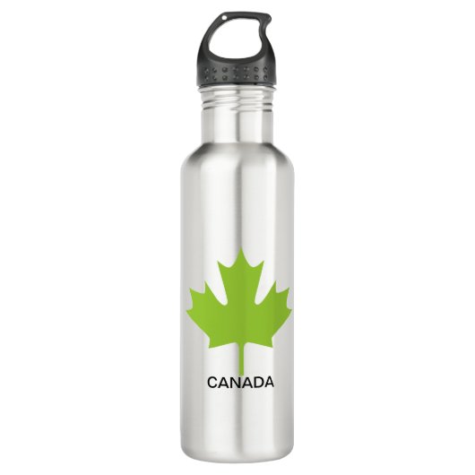 Green Maple Leaf Kanada Edelstahlflasche (Vorderseite)