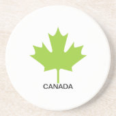 Green Maple Leaf Kanada Getränkeuntersetzer (Vorne)
