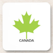 Green Maple Leaf Kanada Getränkeuntersetzer (Vorderseite)