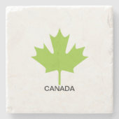 Green Maple Leaf Kanada Steinuntersetzer (Vorderseite)