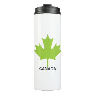 Green Maple Leaf Kanada Thermosbecher