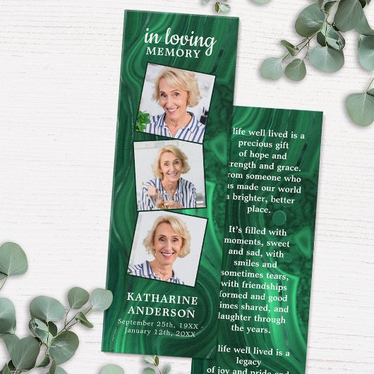 Green Marble 3 Foto Gedicht Beerdigung Gebet Lesez