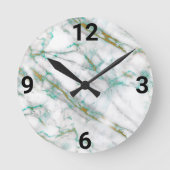GREEN MARBLE ABSTRAKT WALL CLOCK RUNDE WANDUHR (Vorderseite)