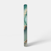 Green marble chic gold glitter monogram samsung galaxy hülle (Linke Seite)