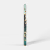 Green marble chic gold glitter monogram samsung galaxy hülle (Rechte Seite)