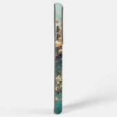 Green marble chic gold glitter monogram samsung galaxy hülle (Rechte Seite)